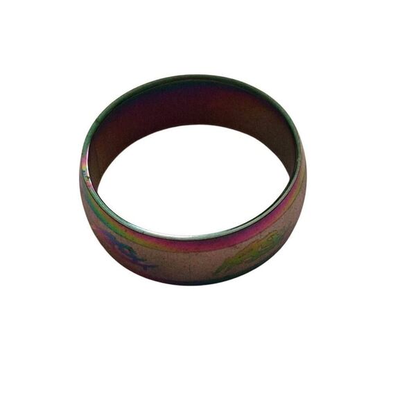 Rainbow Iridescent Tribal Print Ring - Picture 1 of 2